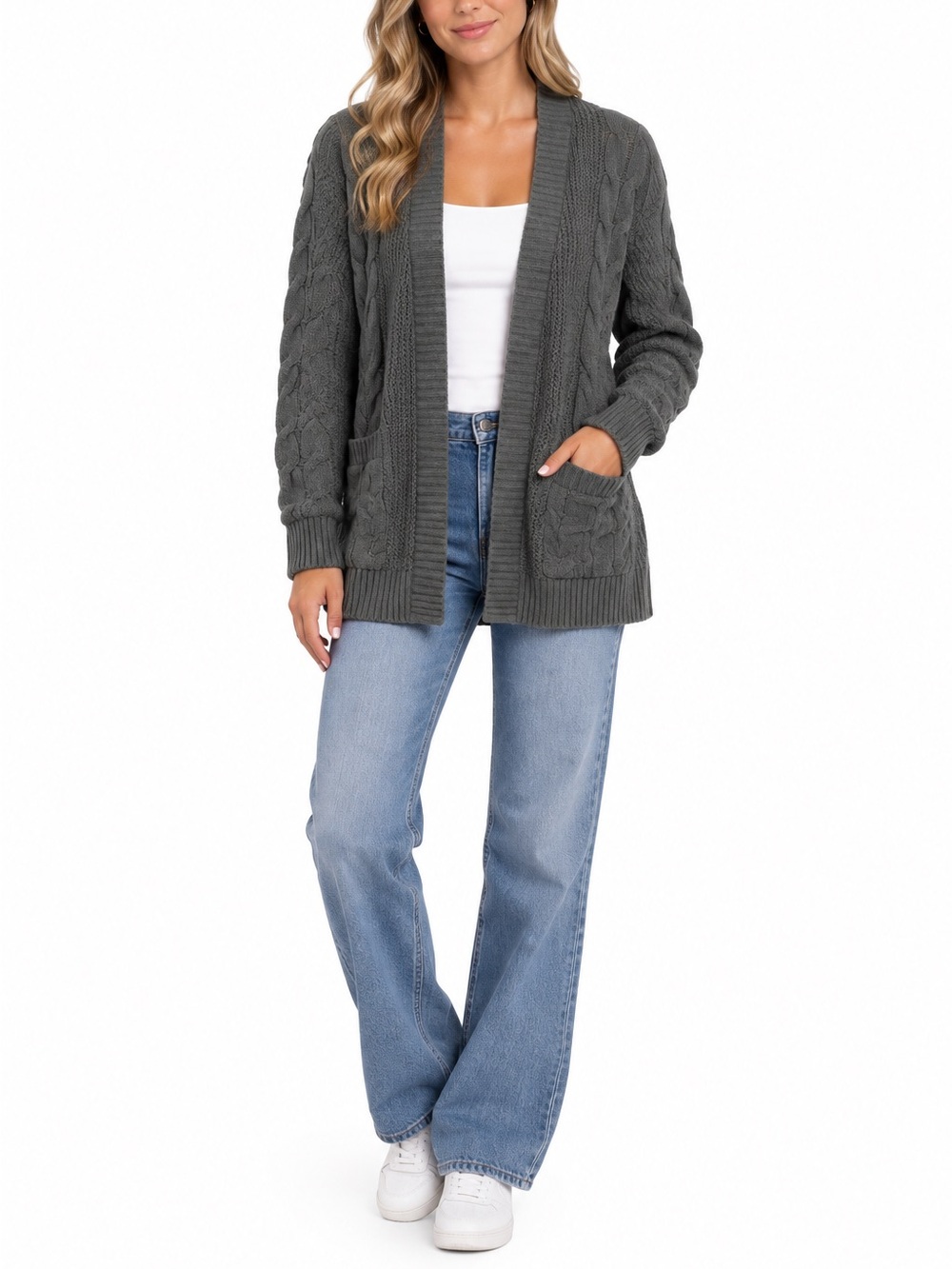 American Eagle XS/S Dark Grey Knitted Cardigan Sweater